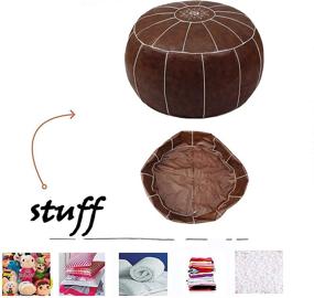 img 2 attached to ZEFEN Decorative Pouf Foot Stool: Versatile Leather Ottoman for Storage, Resting, and Fashionable Seating in Living Rooms, Bedrooms, Kids Rooms, and Weddings (Saddlebrown)