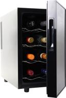 🍷 koolatron urban series 8-bottle beverage refrigerator - thermoelectric black wine cooler for red or white wine in small kitchen, apartment, condo, cottage, rv - free-standing countertop wine cellar логотип