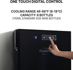 img 2 attached to 🍷 Koolatron Urban Series 8-Bottle Beverage Refrigerator - Thermoelectric Black Wine Cooler for Red or White Wine in Small Kitchen, Apartment, Condo, Cottage, RV - Free-Standing Countertop Wine Cellar