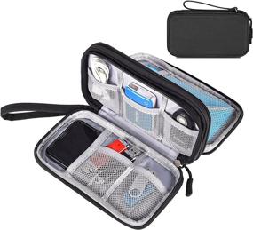 img 4 attached to Double-Layered Travel Cable Organizer Bag - Portable Electronic Accessories Storage Case, ideal for Hard Drive, Power Adapter, Cellphone, Mouse, Cables, Cosmetics and more - in sleek Black color