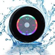 exkokoro(tm) waterproof portable shower bluetooth 4.0 speakers subwoofer - colorful led effect, strong adhesion, hands-free calls - black logo