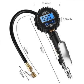 img 2 attached to 🚗 AUTDER Heavy Duty Digital Tire Pressure Gauge with Air Compressor Accessories - 235PSI, Quick Connect & Release Lock Air Chuck, Tire Inflator Deflate Gauge for Truck, Car, SUV, RV, Motorcycle