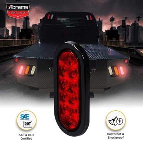 img 3 attached to DOT Certified 6-Inch Oval Red LED Trailer Tail Light - Waterproof Truck Stop Brake Turn Lights – IP67 RV Semi Truck Taillight – 10 LEDs With Colored Lens, Grommet & Plugs - 1 Pack