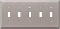 🏡 stylish amerelle 163t5bn century quintuple toggle steel wallplate in brushed nickel - enhance your home décor logo