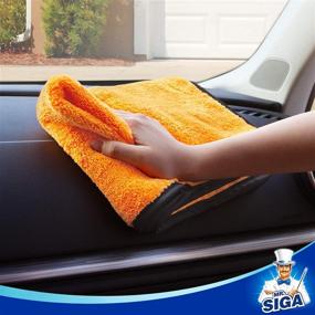 img 3 attached to 🧽 MR.SIGA Professional Premium Microfiber Towels for Household Cleaning and Car Detailing - Dual-Sided, Gold, 15.7 x 23.6 inch, 6 Pack