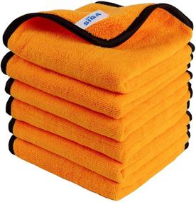 img 4 attached to 🧽 MR.SIGA Professional Premium Microfiber Towels for Household Cleaning and Car Detailing - Dual-Sided, Gold, 15.7 x 23.6 inch, 6 Pack