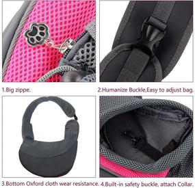 img 2 attached to 🐾 Patience Pet Dog Sling Carrier: Breathable Mesh Travel Sling Bag for Safe Traveling with Small Dogs & Cats