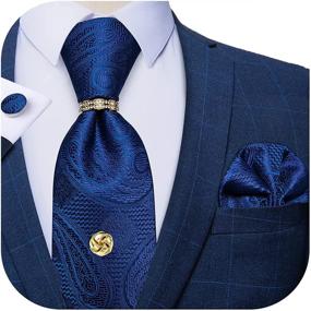 img 4 attached to 👔 DiBanGu Men's Accessories: Necktie, Pocket Square, and Cufflinks Collection with Cummerbunds & Pocket Squares