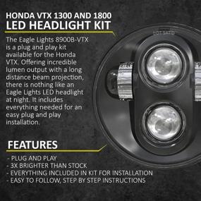 img 3 attached to 🦅 Eagle Lights 5.75" LED Headlight Kit for Honda VTX with Bracket and Hardware - Plug and Play for 2002-2008 VTX 1800, VTX 1300