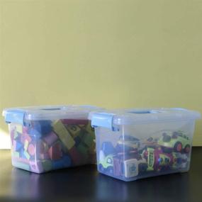 img 2 attached to Doryh 5 L Clear Transparent Plastic Storage Bin with Lid - Set of 6, with Handles