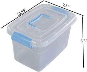 img 3 attached to Doryh 5 L Clear Transparent Plastic Storage Bin with Lid - Set of 6, with Handles