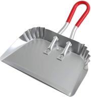 🧹 premium metal dustpan 17” – heavy duty aluminum, chip/bend proof, flat edge for small item sweeping – easy grip rubber coated handle – 1pc logo