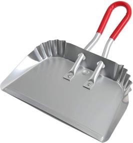 img 4 attached to 🧹 Premium Metal Dustpan 17” – Heavy Duty Aluminum, Chip/Bend Proof, Flat Edge for Small Item Sweeping – Easy Grip Rubber Coated Handle – 1pc