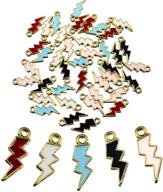 ⚡ colorful zinc alloy flash lightning charms - perfect for diy necklaces, bracelets & accessories - set of 50pcs logo