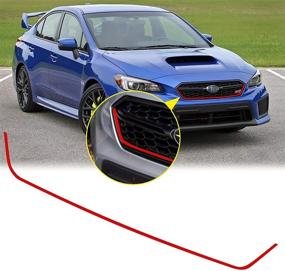 img 4 attached to 🚗 Передняя решетка капота Subaru WRX STI 2018-2021 с виниловым декором обрамления края - глянцево-красный, стиль JDM, наклейка с предварительной вырезкой обтекаемая обложка, совместимость Xotic Tech