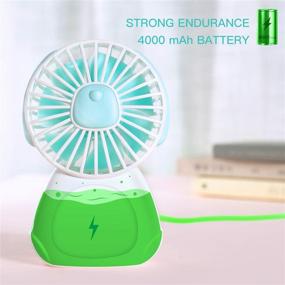 img 2 attached to JISULIFE Cute Puppy Fan - Portable Handheld Fan with 4000 mAh Battery, 7 Blades & Adjustable Night Light- Ideal Gift for Kids, Travel & Outdoor (Blue)