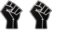 ✊🏿 black power embroidered fist patch set - diy iron on/sew on patches with cute-patch blm design, 2 pieces logo