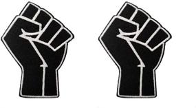 img 2 attached to ✊🏿 Black Power Embroidered Fist Patch Set - DIY Iron On/Sew On Patches with Cute-Patch BLM Design, 2 Pieces