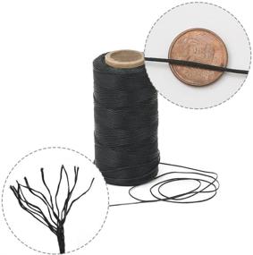 img 2 attached to Tenn Well Leather Sewing Waxed Thread Kit - 2PCS x 260M Flat Wax Sail Thread with Needles for Leather DIY Projects (Black, White)