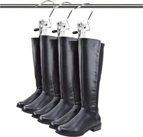 img 2 attached to 🧦 Frezon 30 Pack Boot Hanger for Closet, Laundry Hooks with Clips, Boot & Clothes Holder, Hanging Clips, Portable Multi-Functional Hangers with Single Clip Space Saving for Jeans, Hats, Tall Boots, Towels (Black)