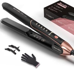 img 4 attached to Terviiix Professional 450°F Hair Straightener - Non-Snagging Ceramic Flat Iron, 1 inch Width - Minimizes Hair Damage, Straightens & Curls, Fast Heating in 15s, 5 Adjustable Heat Settings