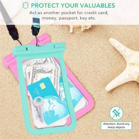 img 3 attached to 📱 GLBSUNION Waterproof Phone Pouch 4-Pack - IPX8 Universal Waterproof Case, Underwater Dry Bag Protective Pouch for Pools, Beach, Kayaking, Travel - Protects iPhone 12, 11 Pro, XS MAX, XR, X, 8, Pro Plus - Up to 6.9