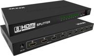 усилитель auprite hdmi с 8 портами 1 в 8, поддерживает разрешение 4к @ 30 гц, 1080p, 3d для xbox, roku, blue ray, hdtv - улучшенный seo. логотип