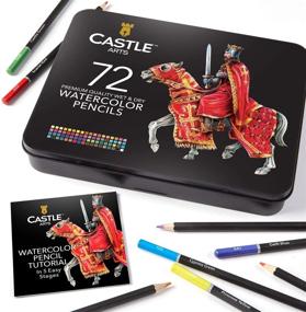 img 2 attached to 🖌️ Превосходный набор цветных карандашей Castle Art Supplies из 72 предметов для взрослых, художников и профессионалов - яркие цвета, красивые смешивающие эффекты и премиум-грифели художника - улучшите художественные творения с помощью воды