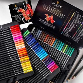 img 3 attached to 🖌️ Превосходный набор цветных карандашей Castle Art Supplies из 72 предметов для взрослых, художников и профессионалов - яркие цвета, красивые смешивающие эффекты и премиум-грифели художника - улучшите художественные творения с помощью воды