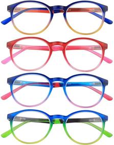 img 4 attached to 👓 Yogo Vision Reading Glasses for Women - Fashionable 4 Pack Multicolor Readers with Durable Frames and Anti-Scratch Lenses