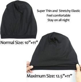 img 2 attached to 💤 Satin Lined Sleep Cap Slouchy Beanie Slap Hat – Comfortable Elastic Band, Stay-On All Night