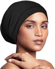 img 1 attached to 💤 Satin Lined Sleep Cap Slouchy Beanie Slap Hat – Comfortable Elastic Band, Stay-On All Night