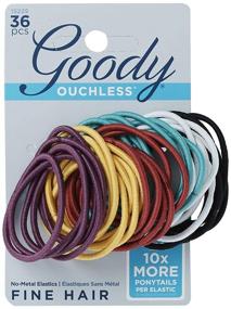 img 3 attached to 🎀 Goody Ouchless No Metal Hair Elastics, Brooke: Gentle and Metal-Free Hair Ties, 36 Count