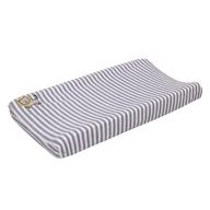 🦁 little love by nojo roarsome lion plush changing pad cover: grey & white stripe with yellow lion applique логотип