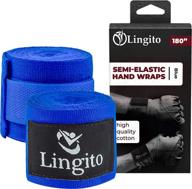 🥊 lingito elastic professional 180-inch hand wraps for boxing, kickboxing & mma, elastic wrist support for muay thai training, essential gym gear for men & women, 1 pair logo