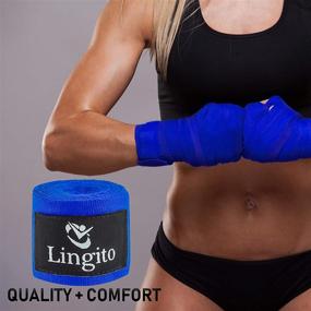 img 1 attached to 🥊 Lingito Elastic Professional 180-inch Hand Wraps for Boxing, Kickboxing & MMA, Elastic Wrist Support for Muay Thai Training, Essential Gym Gear for Men & Women, 1 Pair