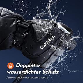 img 2 attached to 🧤 Ultimate Waterproof Men Ski Gloves: Wrist Leash, Windproof & Warm for Winter Sports - Skiing, Snowboarding, Snowmobiling, Shoveling Snow!