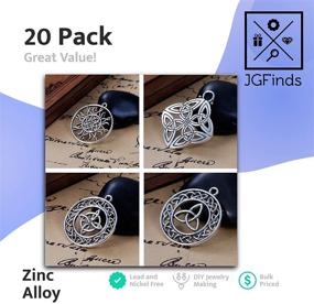 img 3 attached to 🔱 JGFinds Celtic Knot Charms for Jewelry Making, Antiqued Silver Tone, 20 Pack (5 of Each) - Enhanced SEO