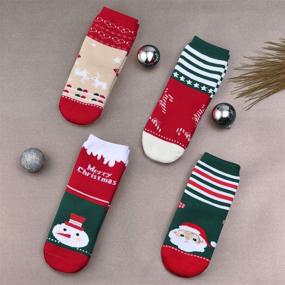 img 1 attached to 🧦 Winter Thermal Cotton Crew Socks for Boys and Girls - Kids' Warm Christmas Socks