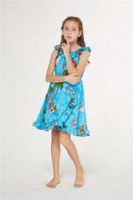 img 1 attached to 🌺 Hawaiian Santa Ruffle Dress: Festive Girls' Clothing for Christmas Celebrations!