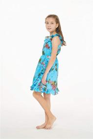 img 2 attached to 🌺 Hawaiian Santa Ruffle Dress: Festive Girls' Clothing for Christmas Celebrations!