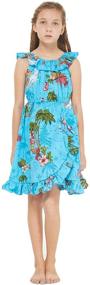 img 4 attached to 🌺 Hawaiian Santa Ruffle Dress: Festive Girls' Clothing for Christmas Celebrations!