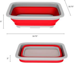 img 3 attached to 🏕️ Wakeman Outdoors Collapsible Multiuse Wash Bin - Portable Camping Basin/Dish Tub/Ice Bucket | 10 L Capacity, Red | Ideal for Tailgating, Camping, and More