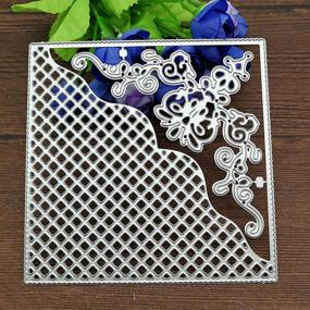 img 3 attached to 🌸 Metal Die Cuts: Grid Background Square Frame and Flower Frame with Net Lace Border Edge Cutting Dies - DIY Scrapbooking Album Decoration and Card Making Stencils for Embossing Paper