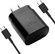 super fast charging pd 25w usb c wall charger with 5-ft type c-c cable for samsung galaxy s21, z fold 2, note 20 ultra, note10, s20 ultra, s20 plus, s20 5g, s10 lite, note 10 lite, ipad pro logo