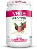 🌱 веганский белковый порошок vega protein and greens ягода: растительные протеины, низкое содержание углеводов, подходит для кето-диеты (1,3 фунта) логотип