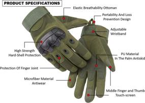 img 3 attached to KONCEPPT Tactical Army Military Gloves: Durable 🧤 Touch Screen Rubber Hard Knuckle Gloves for Men