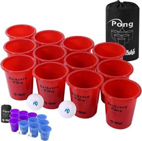 img 4 attached to 🍻 Rally and Roar Jumbo Tailgate Beer Pong Set: 12 Durable 9" Tall Cups, 2 Balls, Carry Bag - Ultimate Fun!