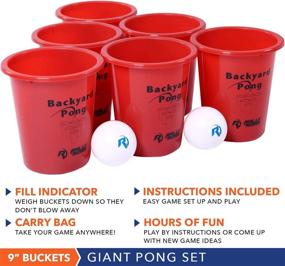 img 2 attached to 🍻 Rally and Roar Jumbo Tailgate Beer Pong Set: 12 Durable 9" Tall Cups, 2 Balls, Carry Bag - Ultimate Fun!