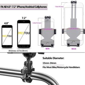 img 1 attached to 📱 Enhanced iMESTOU Aluminium Motorcycle Phone Mount: Sturdy U-Bolt Handlebar Holder for 7.2-inch Large Phones with 360° Rotation and Adjustable Fit